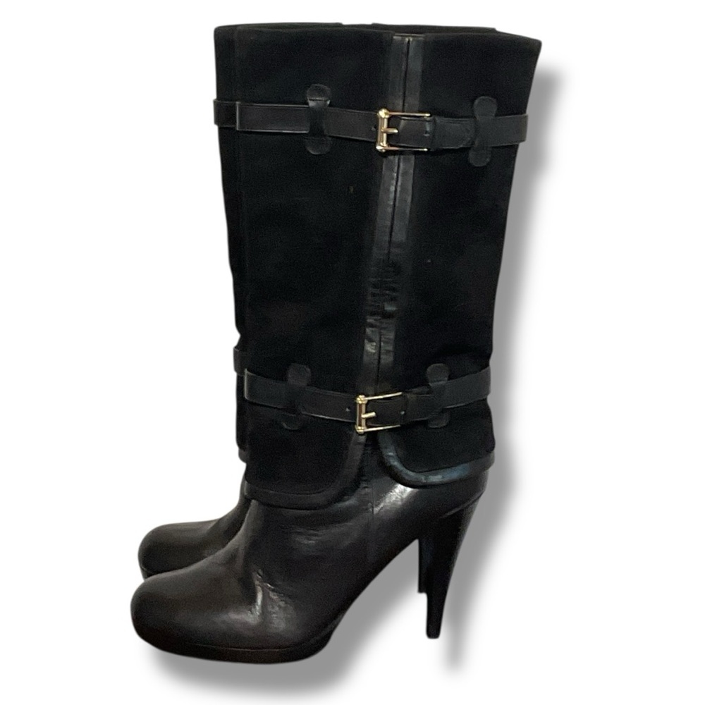 Nike Air X Cole Haan Boots‎ Kennedy Leather Suede Black Heeled Tall High Size 9
